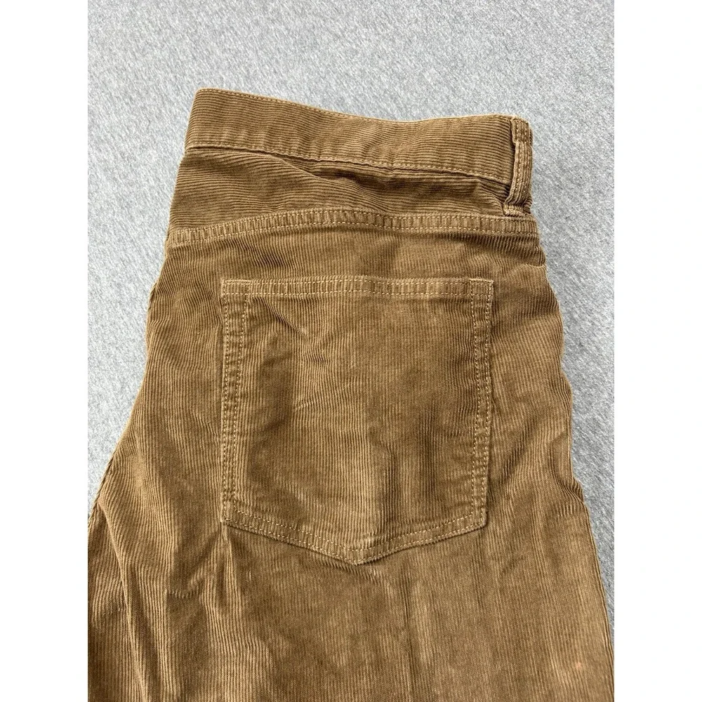 J Crew 770 Straight‎ Corduroy Pants Men's 35x32 Brown Cotton Flat Front